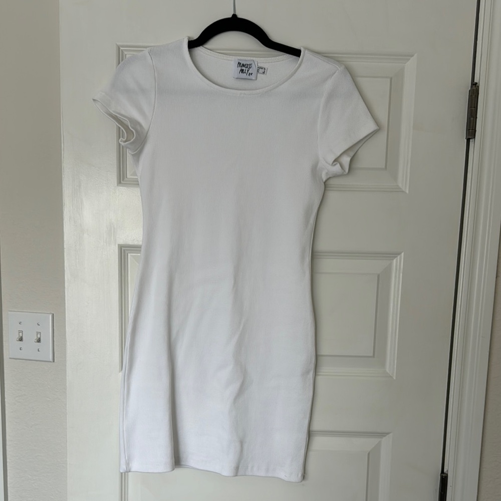 PacSun White Ribbed Mini Dress